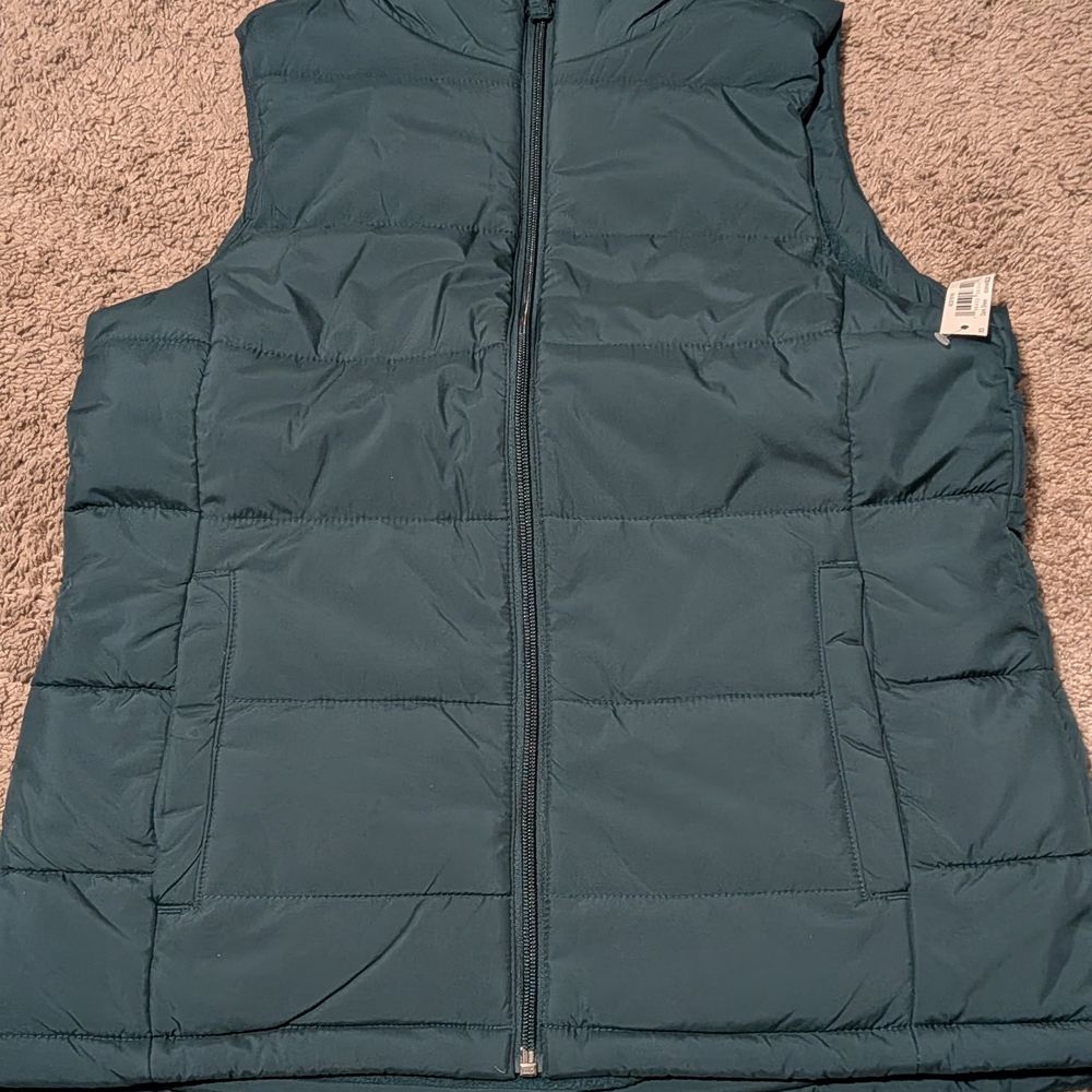 Teal Puffer Vest Amazon Essentials New Nwt XS